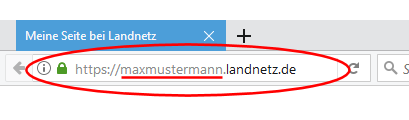 Adressleiste maxmustermann.landnetz.de