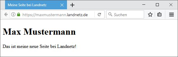 Screenshot Browser maxmustermann.landnetz.de
